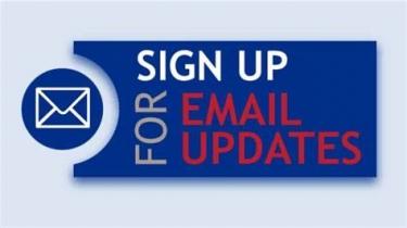 logo with envelope that reads sign up for email updates